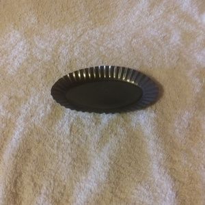 *Oval Pewter Finish Tin Candle Holder Pan #215PLU (NWT)